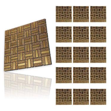 Imagem de Pastilha De Vidro Kit 15 Uni Adesivo Parede Cozinha Banheiro Sala Decorativa Aplicacao Facil Moderna Requintado Reforma