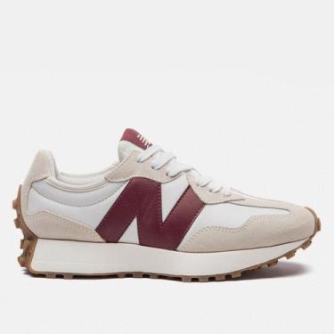 Imagem de Tênis New Balance 327 V1 Feminino, Bege, Vinho, 36