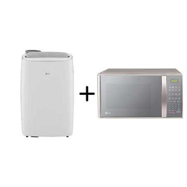 Imagem de Combo LG Ar Portátil 127V  + Micro-ondas LG 30 litros Prata Limpa Fácil 220V - LP1419IVSI.MS3041