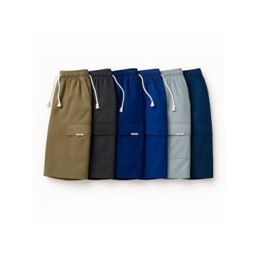 Imagem de kit 2 short Bermuda Brim Masculina Reta com Elástico Conforto, Estilo 