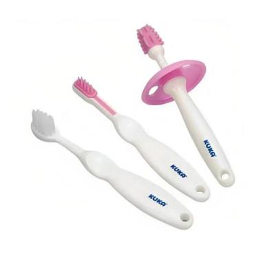 Imagem de Kit Higiene Dental Bebê Escova de Dentes Primeiros Dentinhos Kuka 3mes