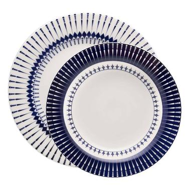 Imagem de Jogo Pratos Rasos e Fundos 24 Peças Biona Colb Oxford® Cerâmica