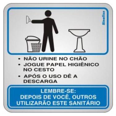 Imagem de Placa de Alumínio Autoadesiva 15x15cm Educativa Masculina 120 Aj Sinal