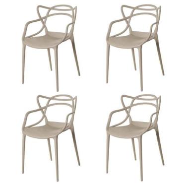 Imagem de Conjunto 4 Cadeiras Allegra em Polipropileno Empilhável Sala Jantar - 