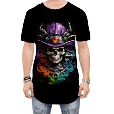 Imagem de Camiseta Longline Mago Caveira Trevas Magia 12 - Kasubeck Store®, M