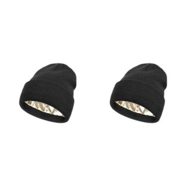 Imagem de Gorro De Malha Unissex Com Forro De Cetim, Acrílico, Quente E Macio Pa