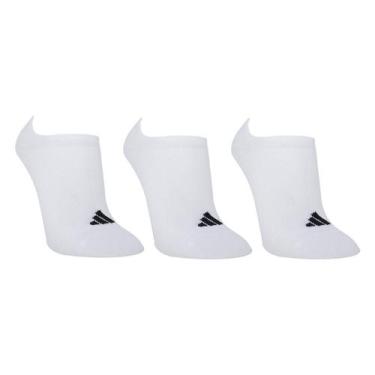 Imagem de Kit Meia Adidas No Soquete Show 3 Pares, Branco, Preto, 43/45
