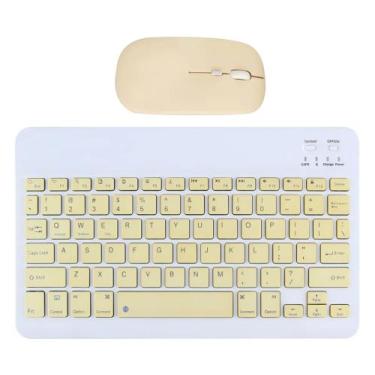Imagem de Kit Teclado e Mouse Sem Fio Recarregável Multifuncional PC Tablet e No