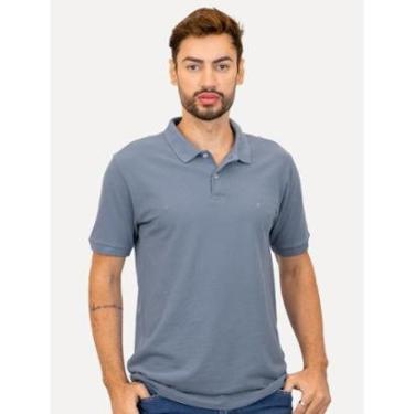 Imagem de Polo Aramis Masculina Basic Piquet Azul Médio-Masculino