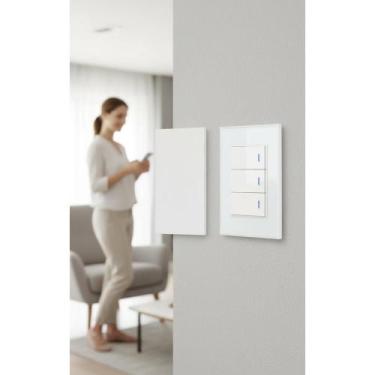 Imagem de 2x Interruptor Inteligente Zigbee 3 Teclas Bivolt Branco - Congratulat