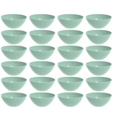Imagem de Kit 24 Tigelas Redondas 2,3L Travessa Verde Menta Servir Salada Sobrem