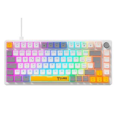 Imagem de Teclado Gamer 75% Azimut Lyra - Branco/Cinza - Software/Rgb - Mecanico - Clanm