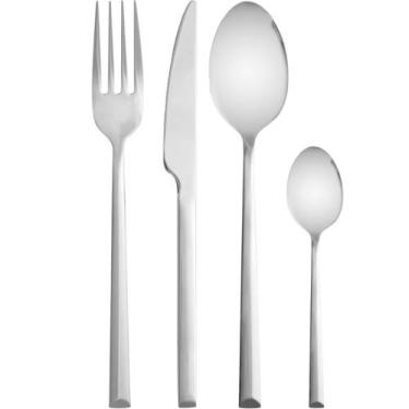 Imagem de Faqueiro 16 Peças Oslo Aço Inox Wolff Mesa Posta Jogo Talheres 4 Pesso