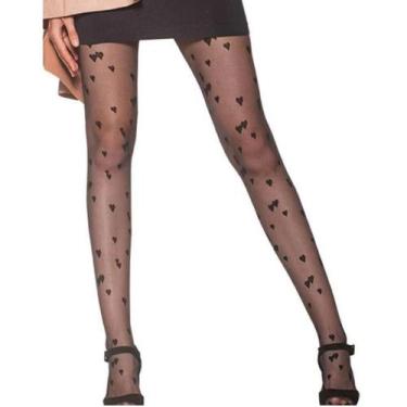 Imagem de Meia calça lupo corações fio 15 ref:5758 feminino, Preto, M
