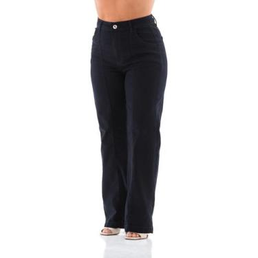 Imagem de Calça Jeans Feminina Arauto Wide Comfy Blue Essence, Azul escuro, 38