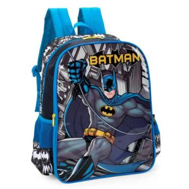 Imagem de Mochila Costas Infantil Escolar Batman Morcego Azul Luxcel