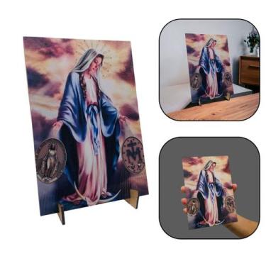 Imagem de Quadro de Mesa Nossa Senhora das Graças Medalha Milagrosa - FORNECEDOR