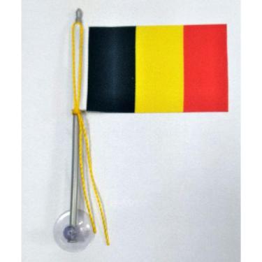 Imagem de Mini Bandeira Bélgica C/ Ventosa Poliéster (5,5cm X 8,5cm) - SP Bandei