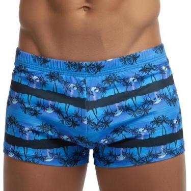 Imagem de Sunga Boxer Estampa Tropical Adulto Forrada Box Moda Praia Piscina Nat