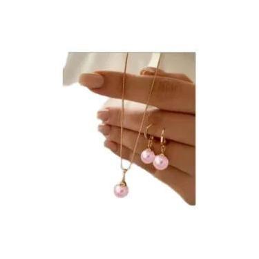 Imagem de Conjunto De Joias Femininas Delicadas Com Pérolas: Brincos Pendentes E