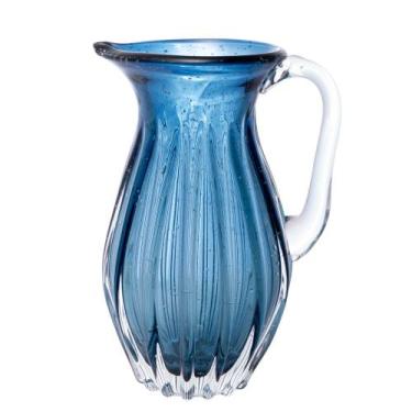 Imagem de Jarra Murano de Vidro 1,4L Italy Azul para Suco e Água Wolff