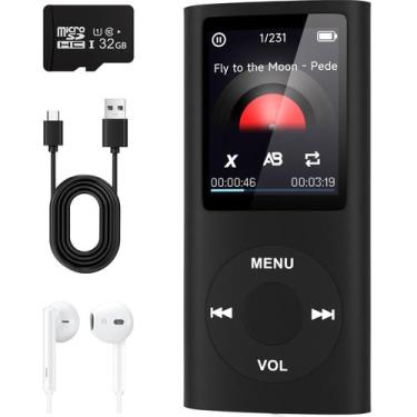 Imagem de Reprodutor MP3 wanbbaoaa Bluetooth 5.2 32 GB com tela de 1,8"