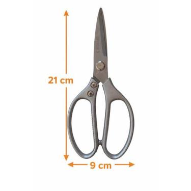 Imagem de Tesoura de Cozinha Inox 21cm Multiuso Afiada, Resistente, Confortável,