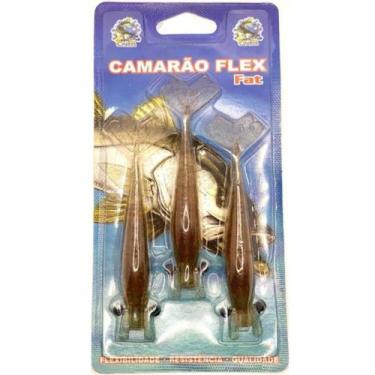 Imagem de Isca Camarão Artificial Flex de 10cm - embalagem c/ 3 iscas, 8