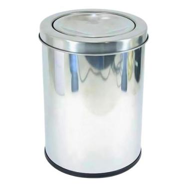 Imagem de Cesto Lixo Banheiro Cozinha Lixeira Inox Tampa Basculante 3 Litros Esc