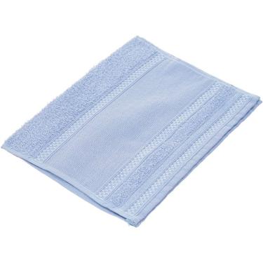 Imagem de Toalha de Mãos e Lavabo Ponto Cruz 30x45CM Algodão 390g-m2 Barra para Bordar Azul Bene Casa