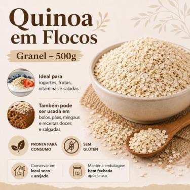 Imagem de Quinoa em Flocos sem Glúten a Granel 500g Sem Cozimento - Naturalli