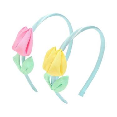 Imagem de Tiara De Tulipa Para Meninas, Faixas De Cabelo Com Flores, Acessórios 