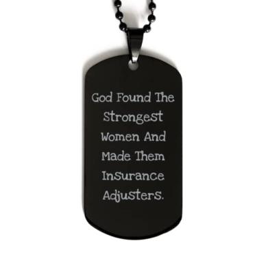 Imagem de SpreadPassion God Found The Strongest Women and Black Dog Tag, Ajustador de Seguro Presente de Amigos, Colar com Pingente Epic Gravado para Colegas