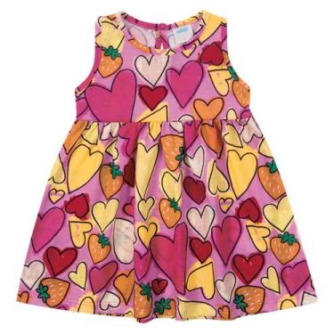 Imagem de Vestido Infantil Corações Rosa - Um Encanto