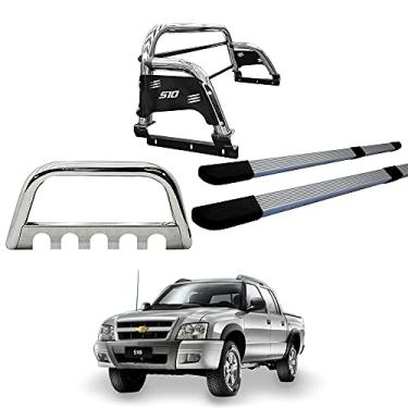 Imagem de Kit Quebra Mato+Santo Ant Duplo +Estribo S10 94/11 Cromo C/D