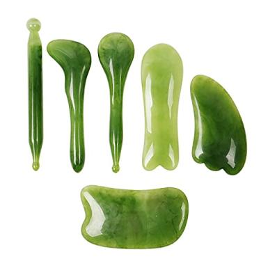 Imagem de Yajun Gua Sha Ferramenta de Massagem Raspador de Resina Natural Facial Antienvelhecimento Conjunto de Beleza para Mulheres Acupoint Face Eye Care Board