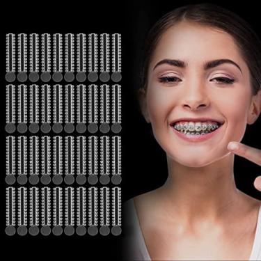 Imagem de Braçadeiras Ortodônticas Dentárias Braçadeiras 1040 Pcs, Braçadeiras Ortodônticas Faixas Coloridas Braçadeiras O-Rings Elastoméricos para Suspensórios (Transparente)