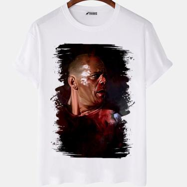Imagem de Camiseta masculina Duro de Matar John McClane Pintura Camisa Blusa Branca Estampada