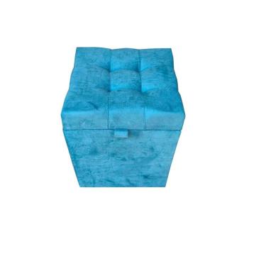 Imagem de Puff Baú Quadrado - 1 Lugar - 36X36cm - Azul Aço