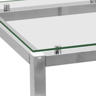 Imagem de Mesa de Canto Quadrada Cromada Aço