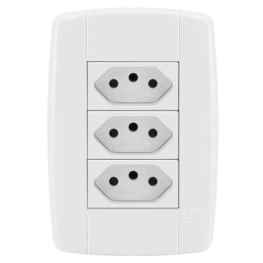 Imagem de Tomada Tripla Ilumi Linha Lev 20A Monobloco Fácil Instalação