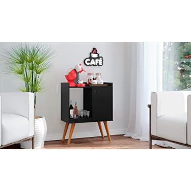 Imagem de Aparador Buffet Pés Palito Retrô Brenda cor Preto - Comprar Moveis em Casa