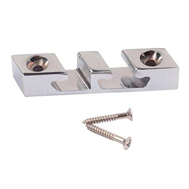 Imagem de YUN Deals Caixa de guitarra para baixo de 3 cordas com guia de árvore de corda de rolo de guitarra com kit de conjunto de parafusos de montagem cromado