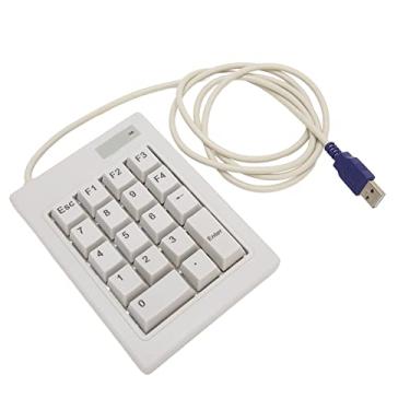 Imagem de Teclado numérico, 18 teclas teclado numérico mecânico portátil USB com fio contabilidade financeira mini teclado numérico para laptop, plug and play