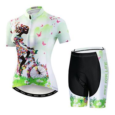 Imagem de Conjunto de camisa de ciclismo para mulheres Mountain Bike 3D Gel Pad Shorts Wear, Cf2021-1, Large