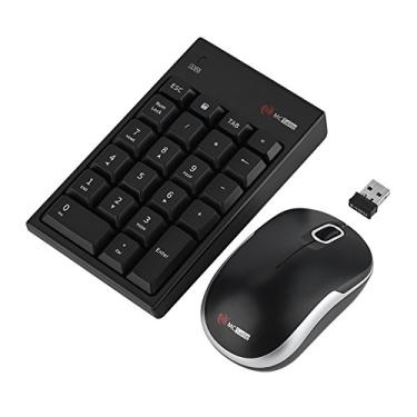 Imagem de Combo teclado e mouse, teclado numérico sem fio Numpad 22 teclas, mouse óptico 1200 DPI sem fio com receptor USB Nano para laptop, desktop PC