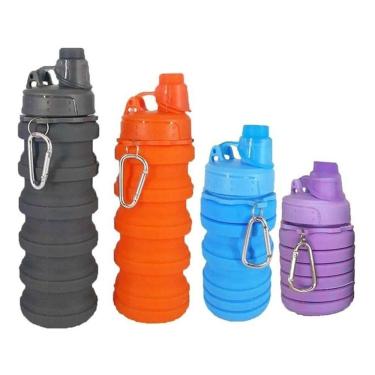 Imagem de Garrafa Retrátil Dobrável Squeeze Reutilizável 500 Ml Sport