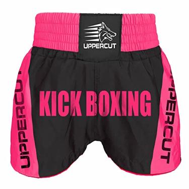 Imagem de Calção Short Kickboxing Premium BR - Preto/Rosa