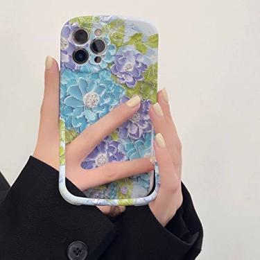 Imagem de Capa de telefone de suporte de flor roxa pintura a óleo para iPhone 13 Pro Max 11 XS 12 X R Pulseira à prova de choque tampa traseira, lavanda, para iPhone 12 Pro