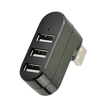Imagem de OUQYLG Divisor USB de 3 portas, mini hub USB, hub giratório compacto e portátil com 3 portas, hub USB [rotação de 90°/180°] para flash drive HDD móvel, laptop, notebook, PC e mais – Preto